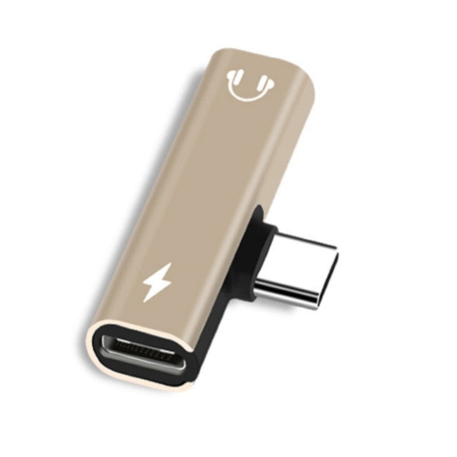 2 In 1 Type C To 3.5mm Jack Earphone Charging Converter USB Type-C Audio Adapter for Xiaomi 6 Huawei P10 Mate 20 Type C Phones