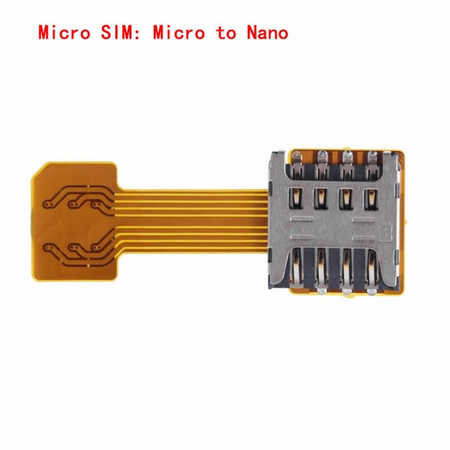 Hybrid Double Dual SIM Card Micro SD Adapter for Android Phone Extender Nano Mic